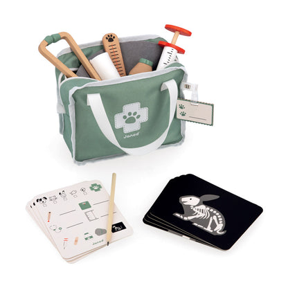 Janod 15-Piece Vet Suitcase Toy Set