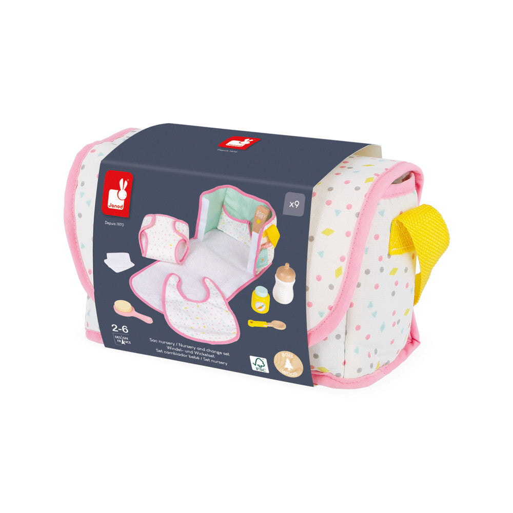 Janod Wooden Doll Nursery & Changing Playset