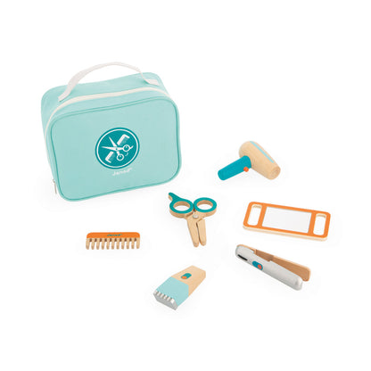 Janod 6-Piece Hairdresser Play Set – Vibrant Blue/Orange