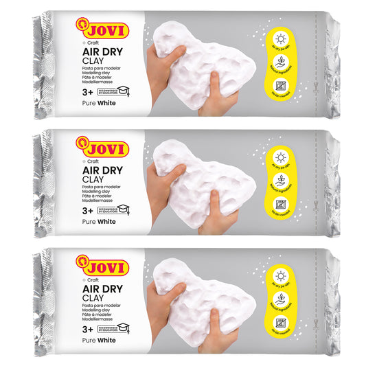 JOVI Natural Air Dry Clay Set - White, 1.1lb Each, Pack of 3