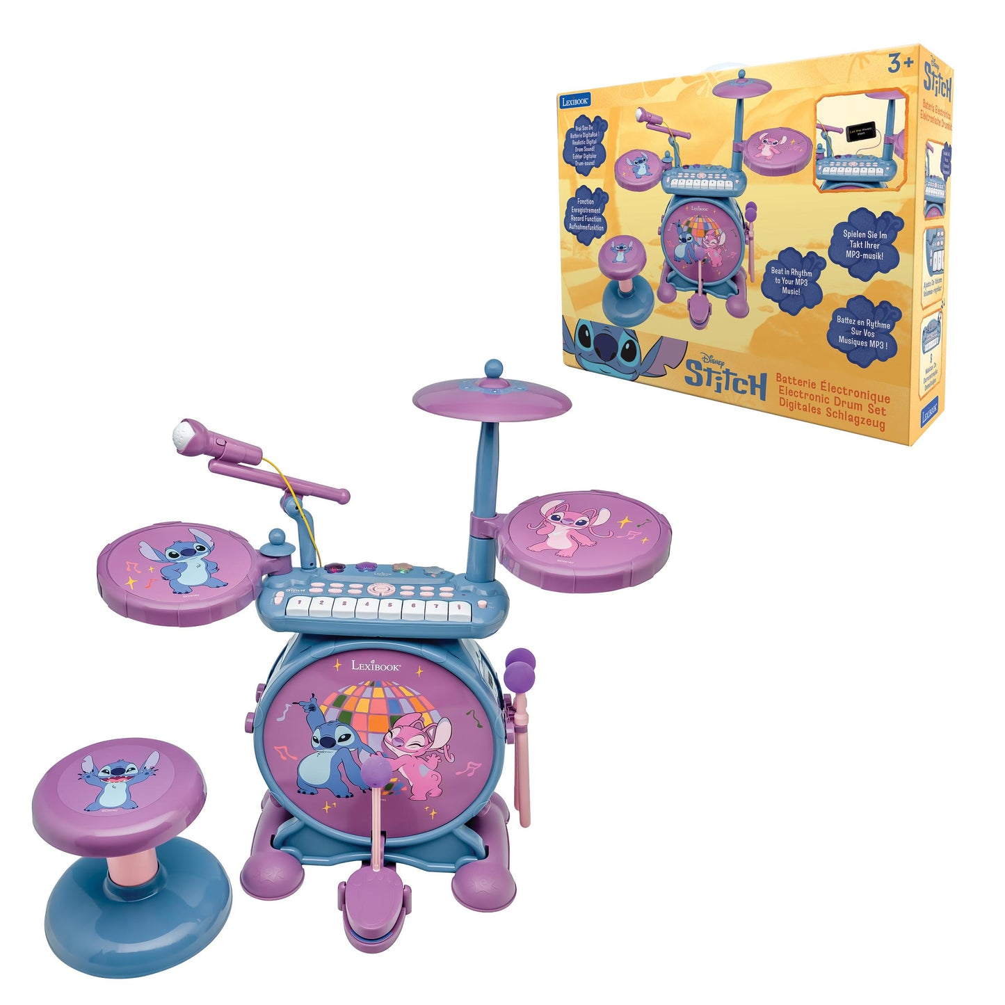 Stitch 3-in-1 Complete Electronic Drum Set with Seat