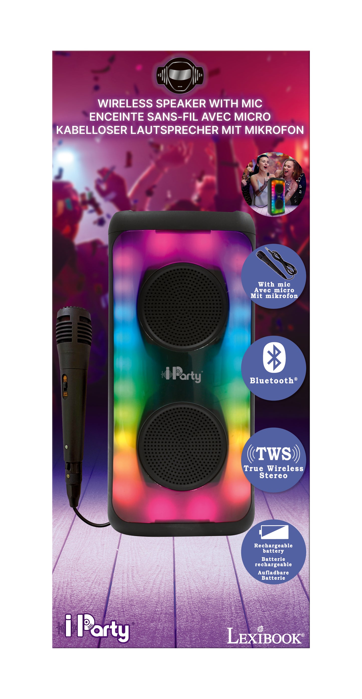 LEXIBOOK Large size Flame Bluetooth® Speaker with mic