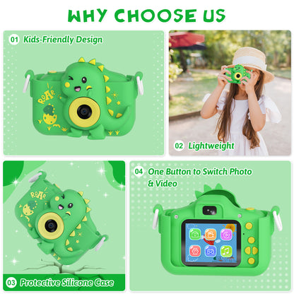 Contixo KC3 DinoSnap Kids Digital Camera - Green Dinosaur