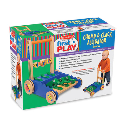 Melissa & Doug Chomp and Clack Alligator Push Toy – Colorful Movement