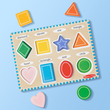 Melissa & Doug Bright Shapes 8-Piece Wooden Chunky Puzzle