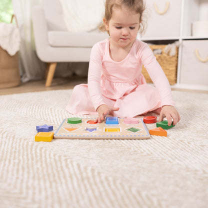 Melissa & Doug Bright Shapes 8-Piece Wooden Chunky Puzzle