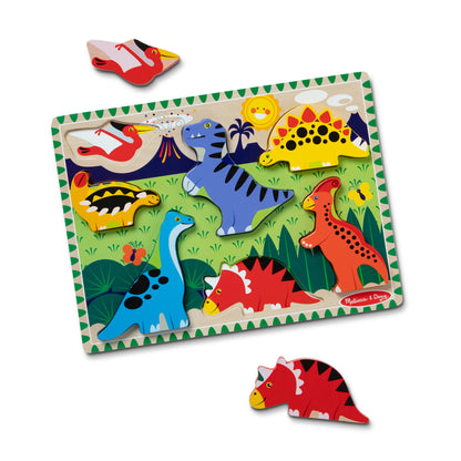 Melissa & Doug Dinosaur Theme 7-Piece Wooden Chunky Puzzle