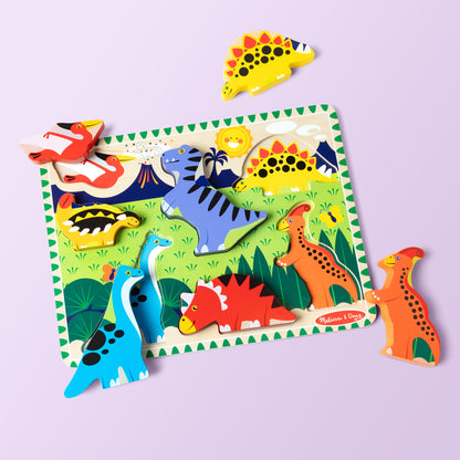 Melissa & Doug Dinosaur Theme 7-Piece Wooden Chunky Puzzle