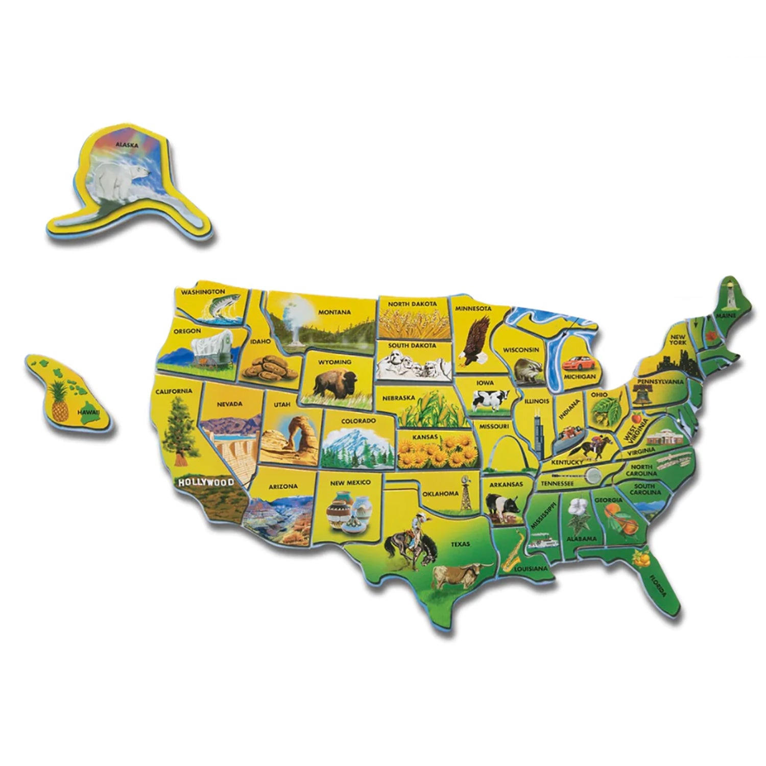 Melissa & Doug U.S.A. Map Wooden Puzzle - 45 Pieces - Interactive Geography Learning