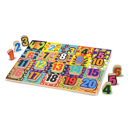 Melissa & Doug Jumbo Numbers Wooden Chunky Puzzle - 20 pc