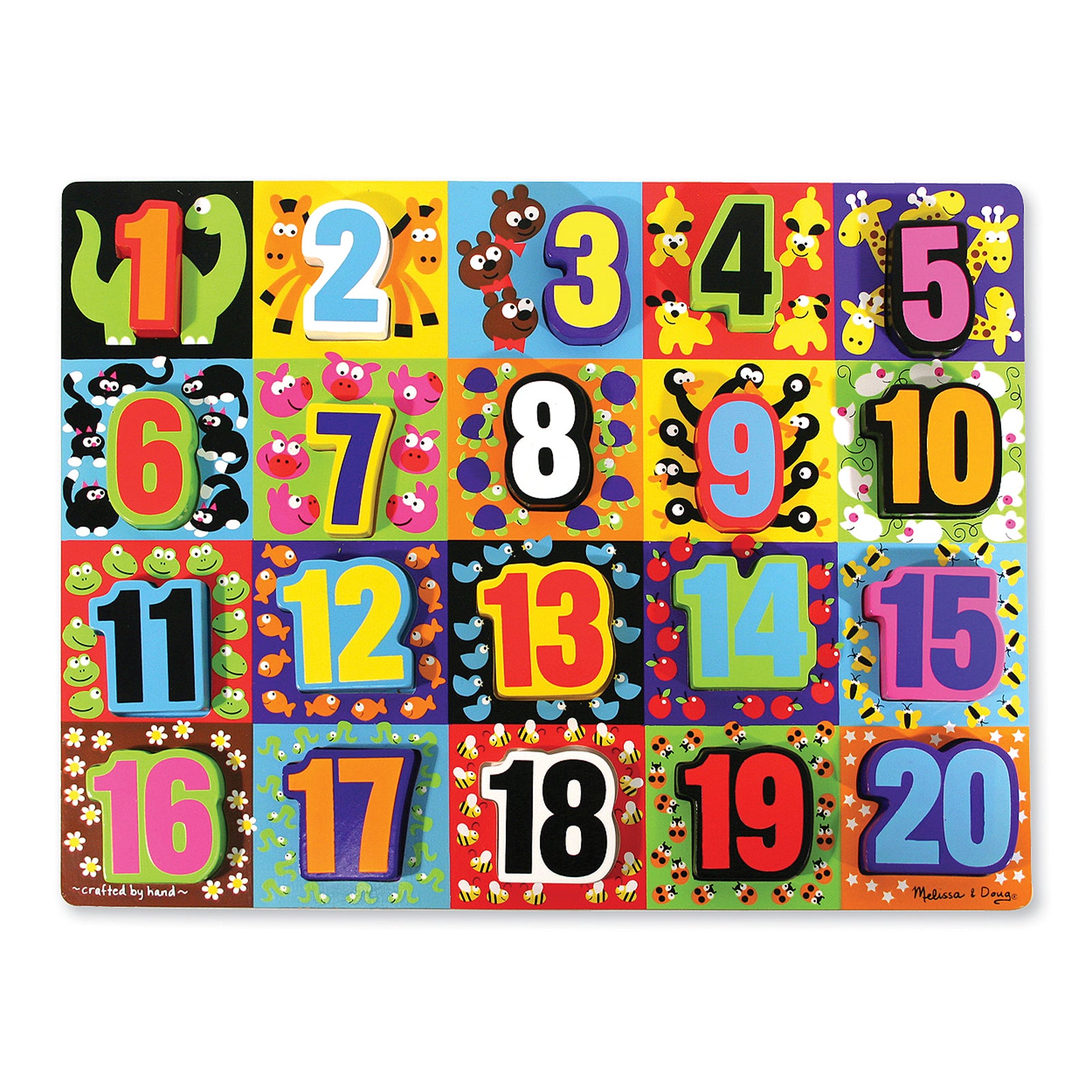 Melissa & Doug Jumbo Numbers Wooden Chunky Puzzle - 20 pc