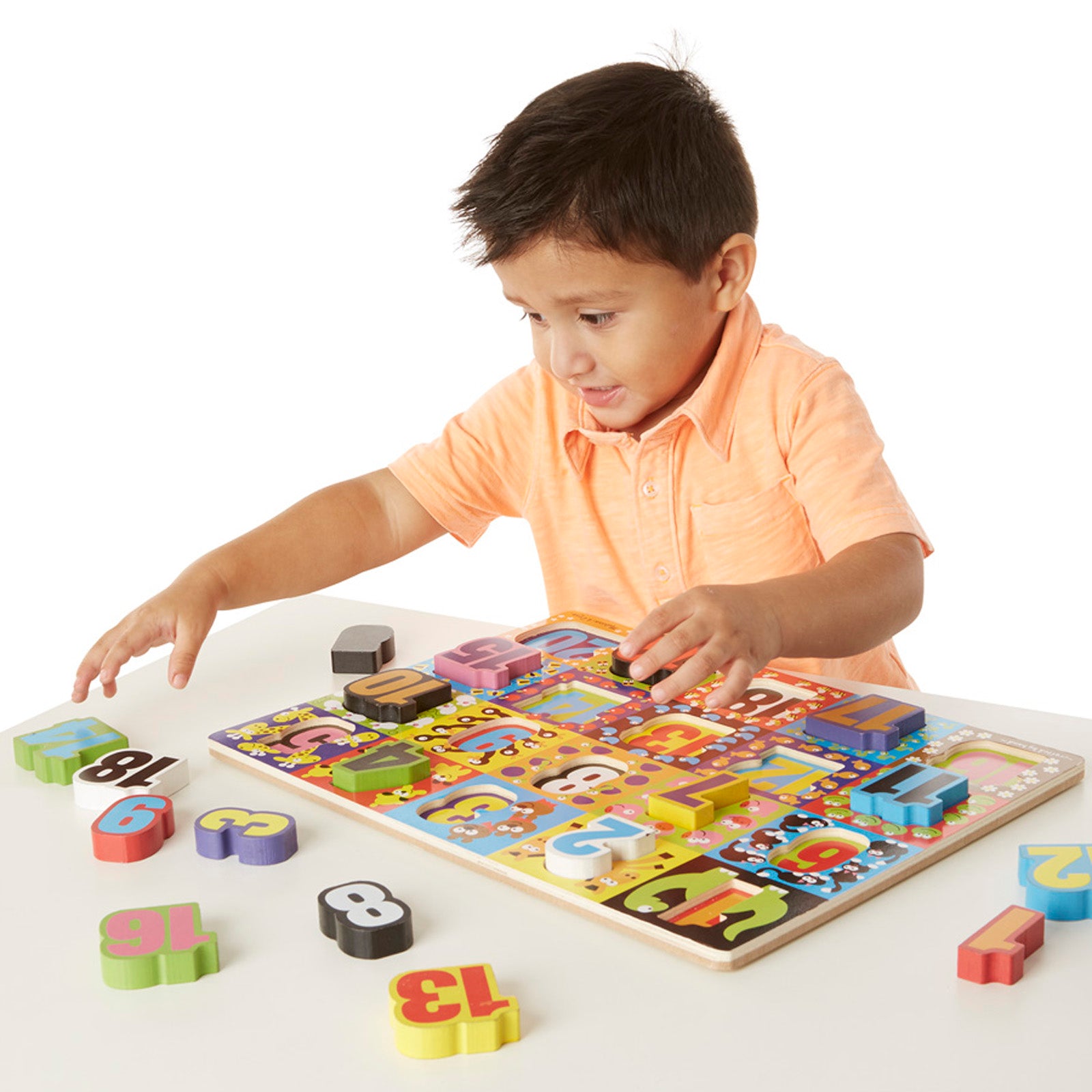 Melissa & Doug Jumbo Numbers Wooden Chunky Puzzle - 20 pc
