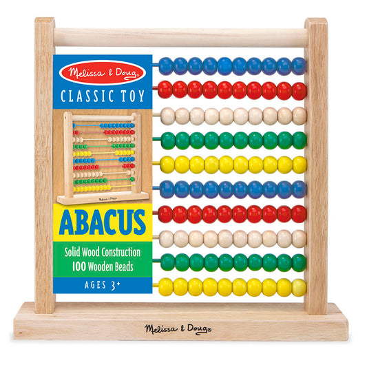 Melissa & Doug Classic Wooden Abacus - Counting & Color Learning Toy