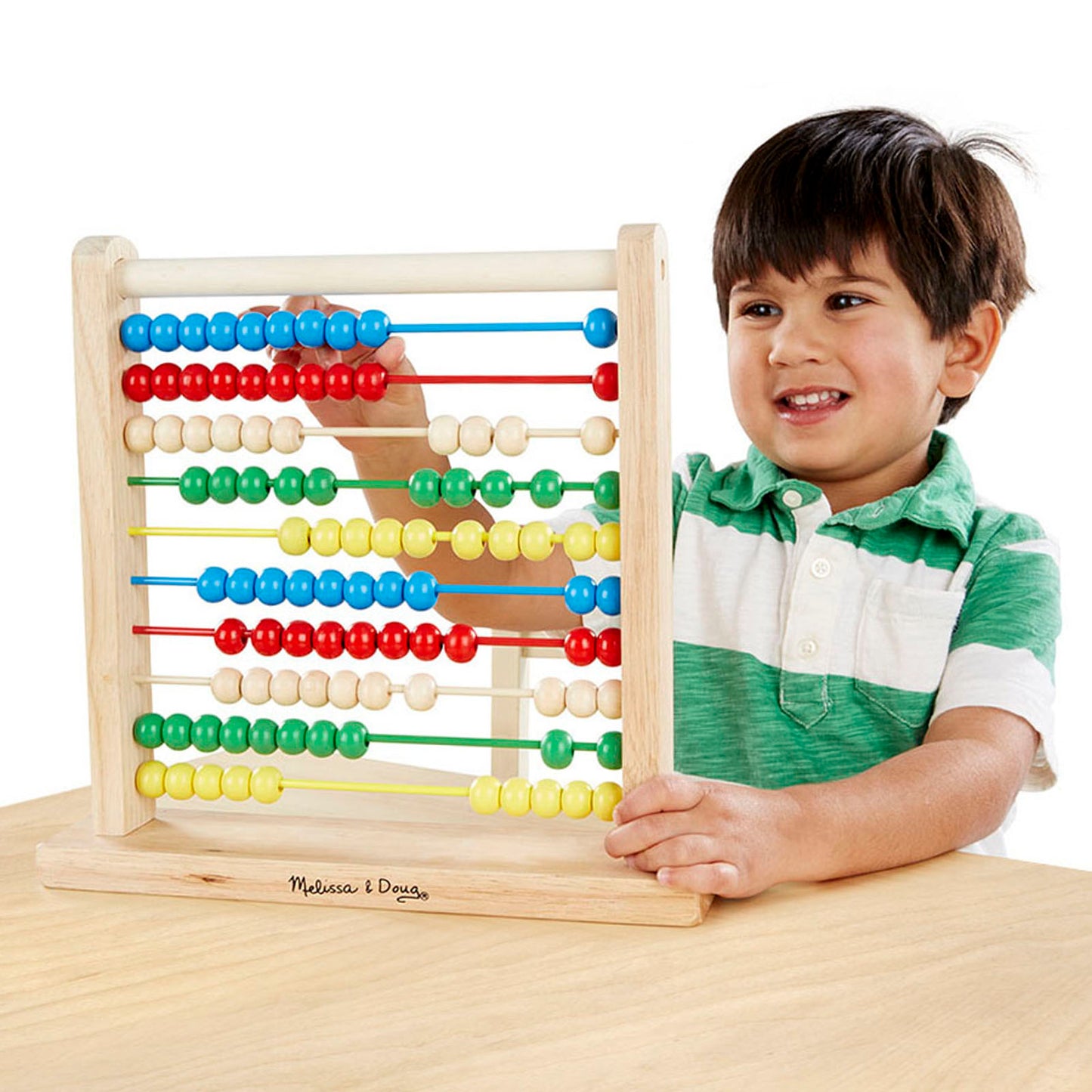 Melissa & Doug Classic Wooden Abacus - Counting & Color Learning Toy