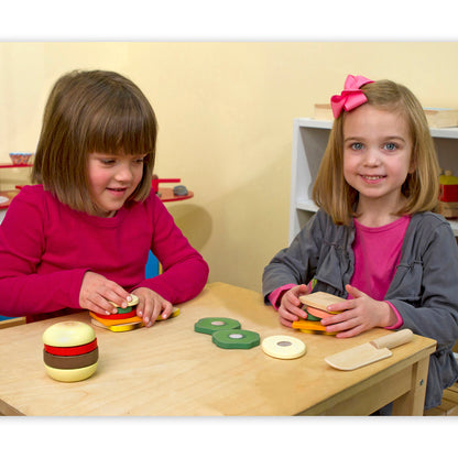 Melissa & Doug 16-Piece Wooden Sandwich Shop Play Set