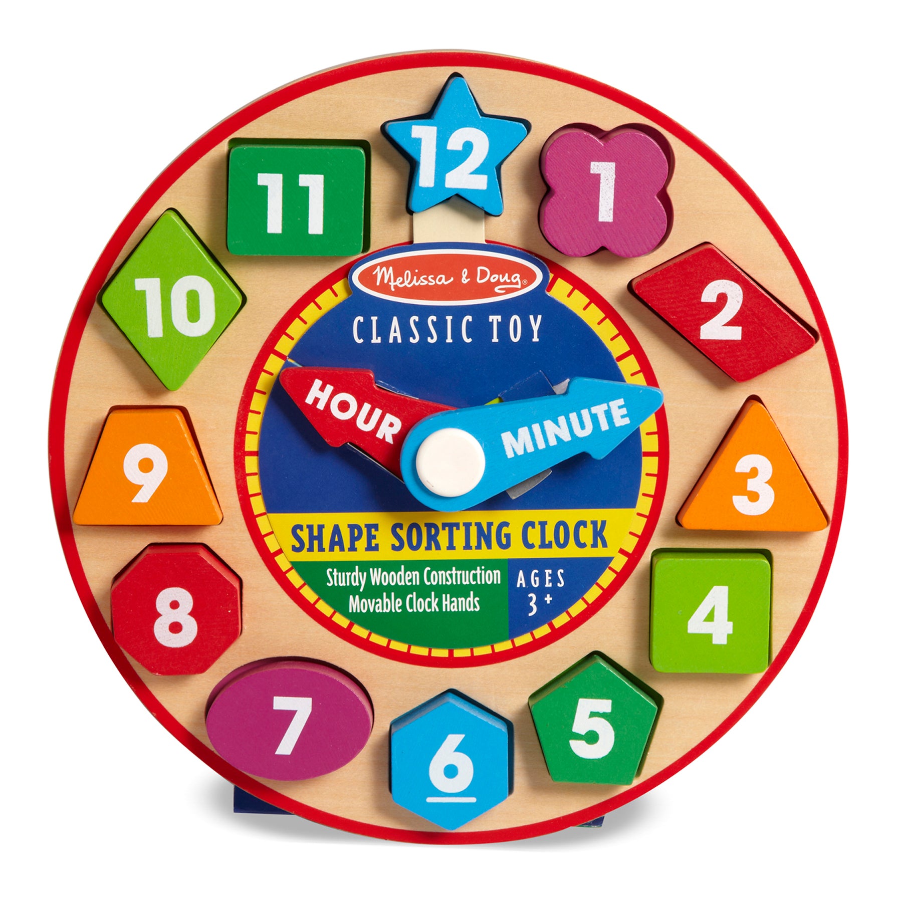 Melissa & Doug Shape Sorting Clock - Interactive Educational Toy