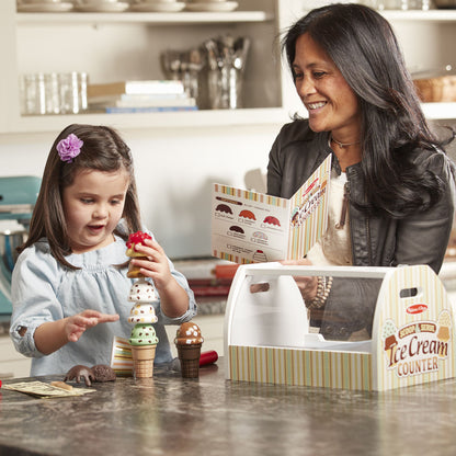 Melissa & Doug 28-Piece Wooden Ice Cream Play Set