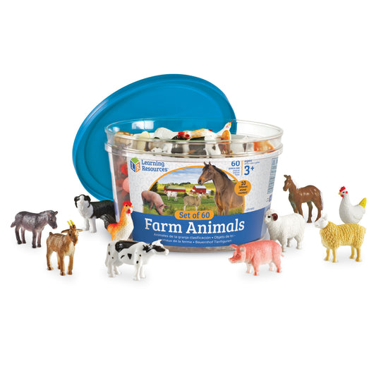 Learning Resources Farm Animal Counters - Playful Counting Set - 60 Pieces