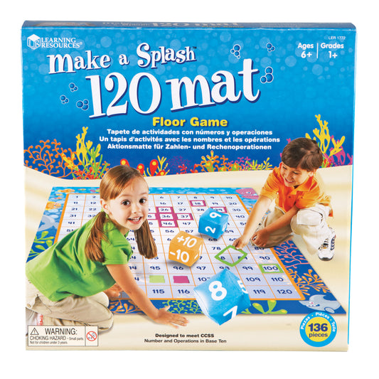 Learning Resources Make a Splash 120 Mat Floor Game - Math Exploration
