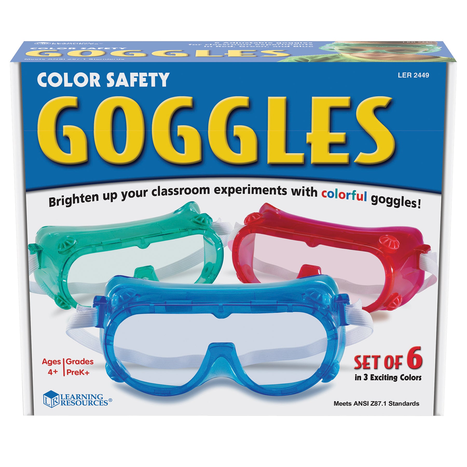 Learning Resources Safety Goggles Set - Vibrant, Adjustable 6-Pack