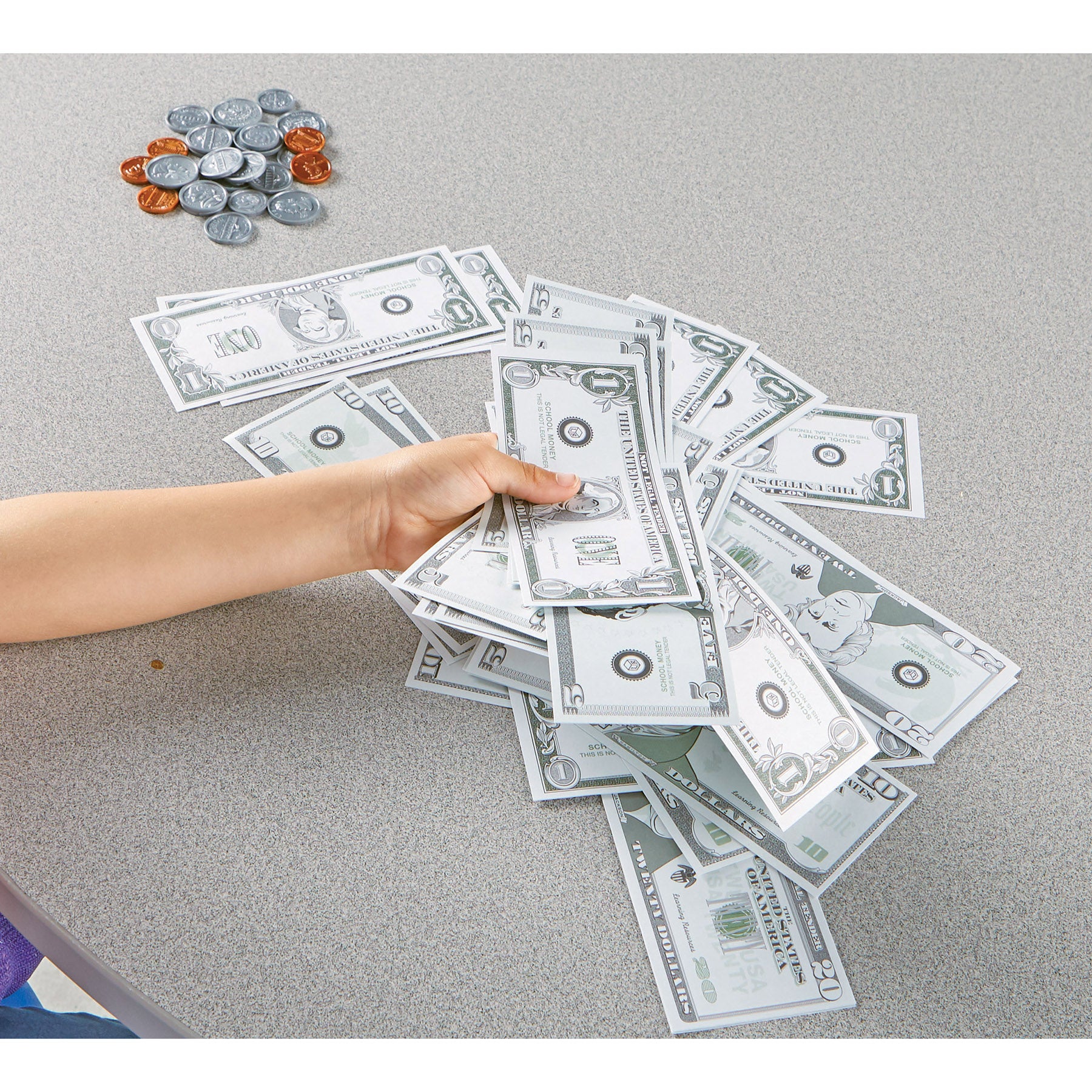 Learning Resources Pretend and Play Money - 300 Pieces of Play Bills and Coins