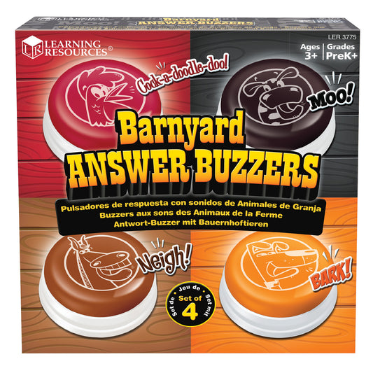 Learning Resources Barnyard Buzzers - Interactive Animal Sounds - Pack of 4
