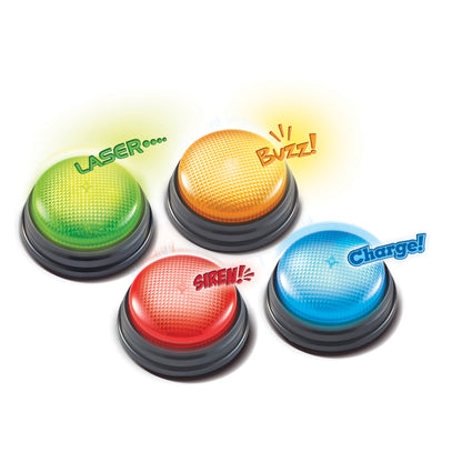 Learning Resources Lights and Sounds Answer Buzzers - Interactive Set of 4