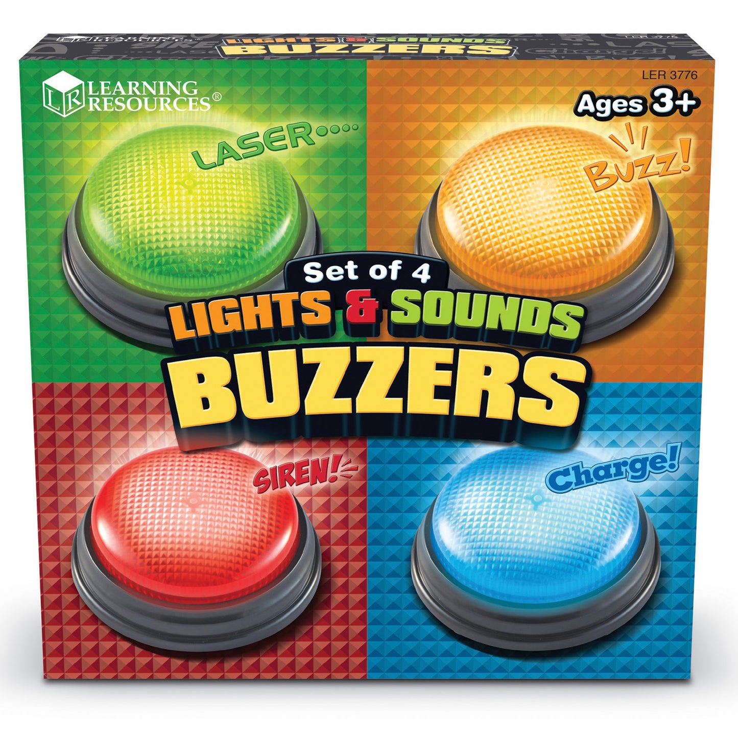 Learning Resources Lights and Sounds Answer Buzzers - Interactive Set of 4