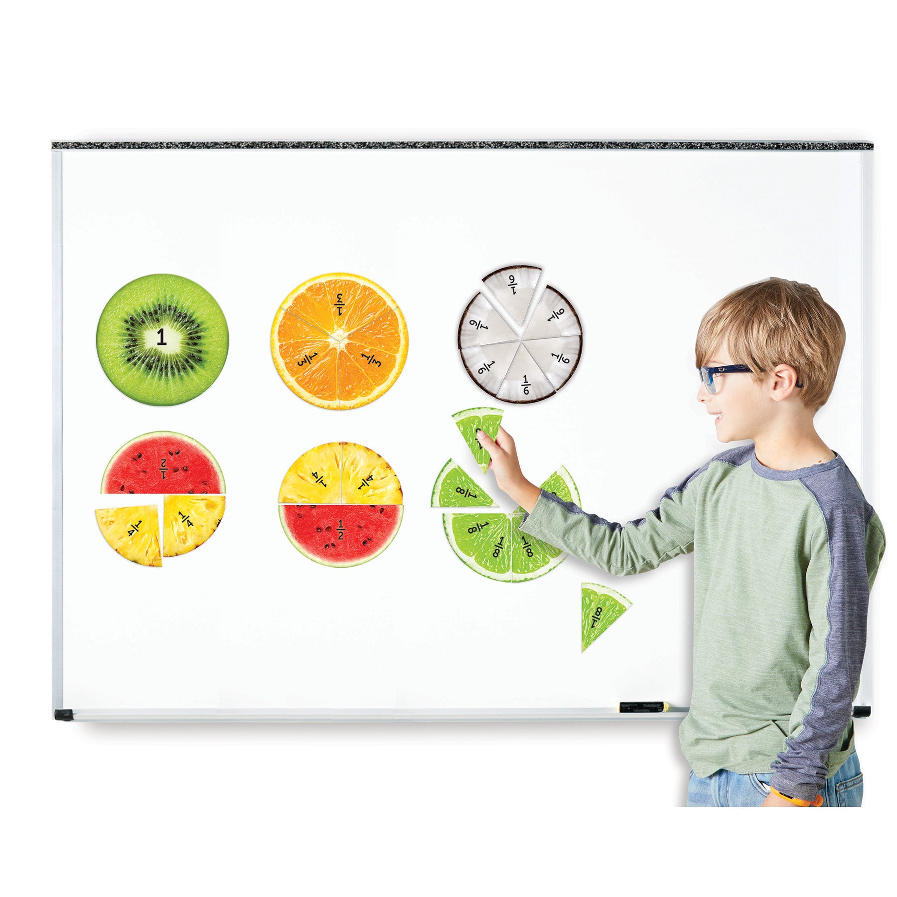 Learning Resources Magnetic Fruit Fractions - Educational Math Toy