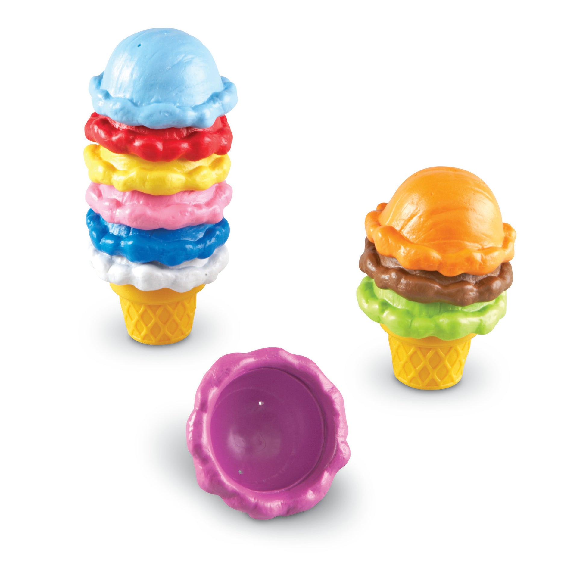 Learning Resources Smart Snacks Rainbow Color Cones - Ice Cream Stacking Toy