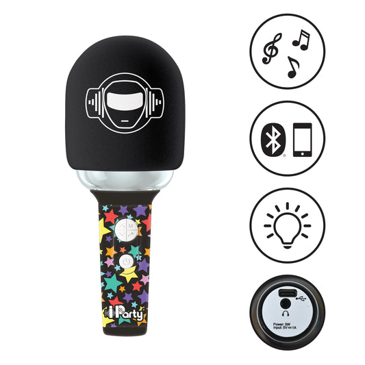 LEXIBOOK Bluetooth/Wireless Karaoke Microphone with sound and light effects