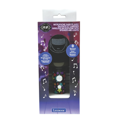 LEXIBOOK Bluetooth/Wireless Karaoke Microphone with sound and light effects