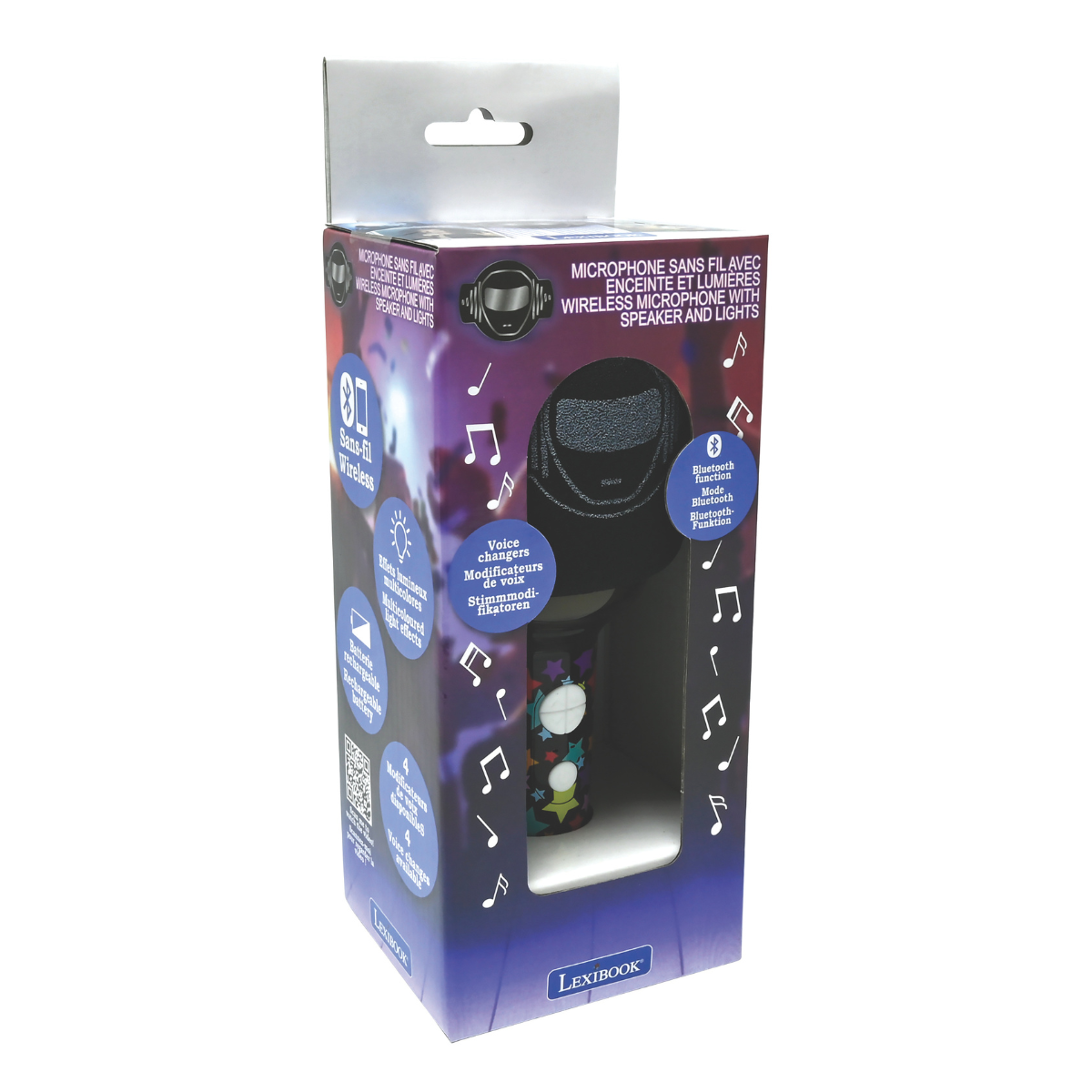 LEXIBOOK Bluetooth/Wireless Karaoke Microphone with sound and light effects