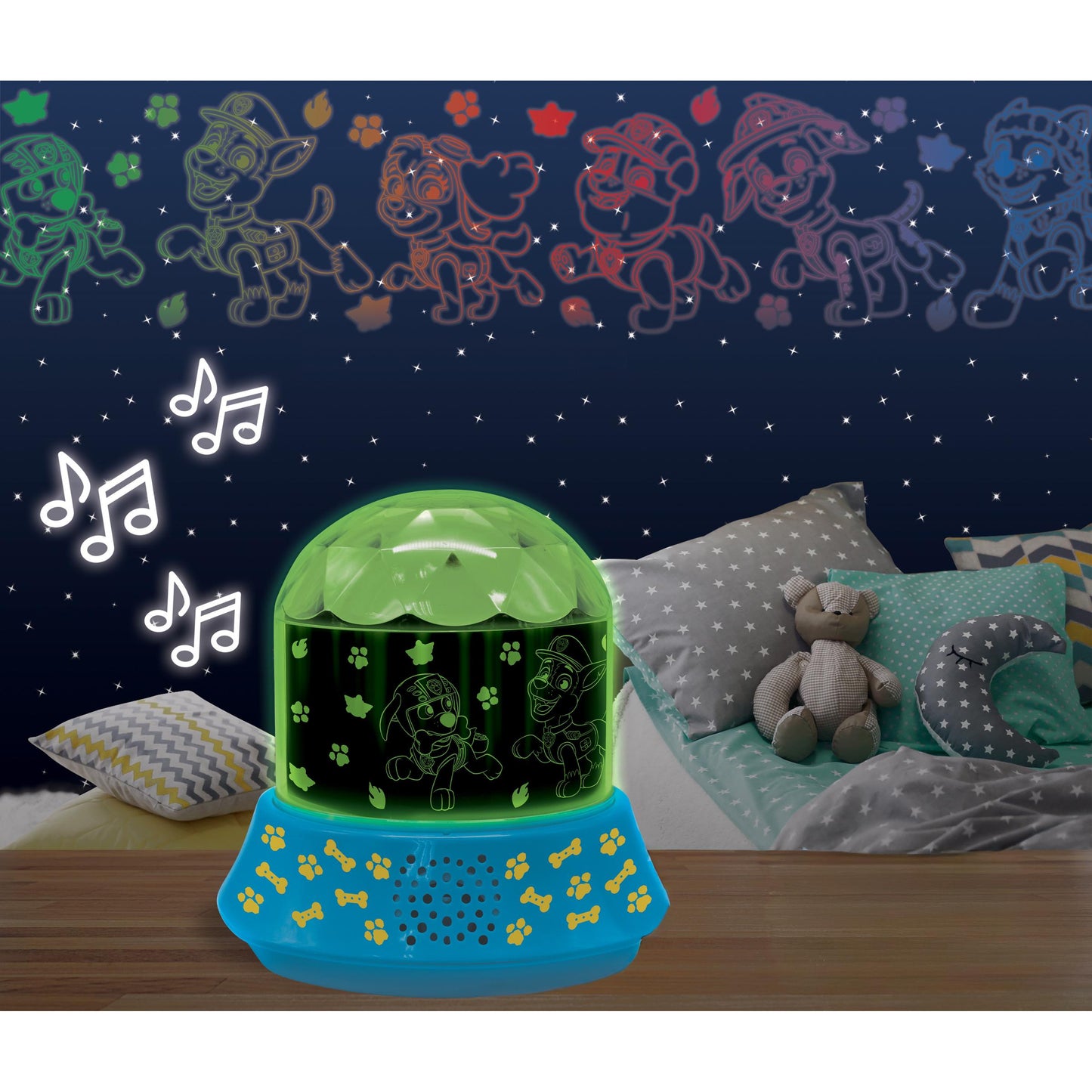 Paw Patrol Nightlight Projector with Speaker - Chase & Friends Multicolor