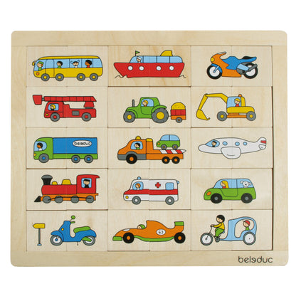 Beleduc Match & Mix Transport Wooden Puzzle - 30 pc