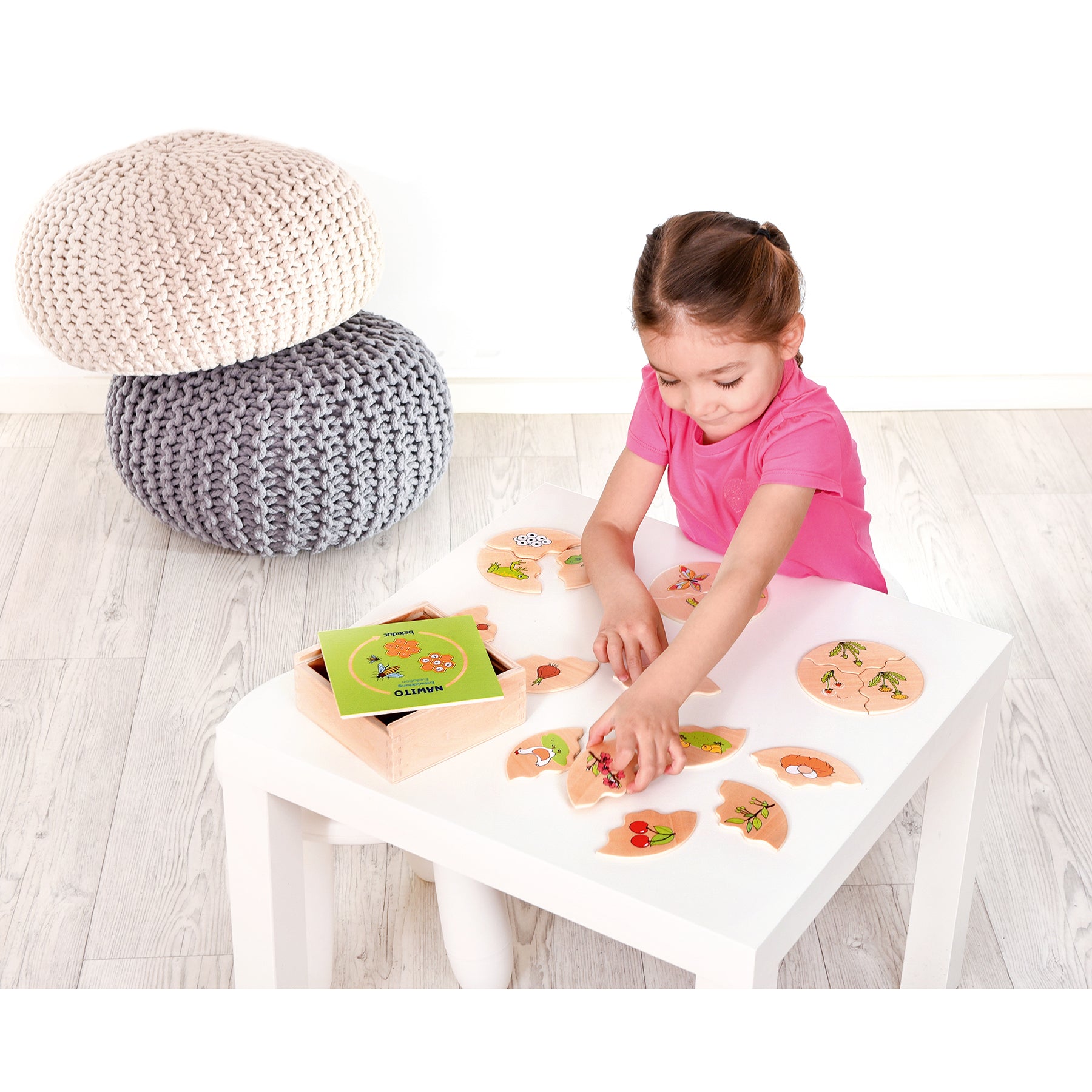 Beleduc Nawito 10-Pack Evolution Wooden Puzzles - 30 pc