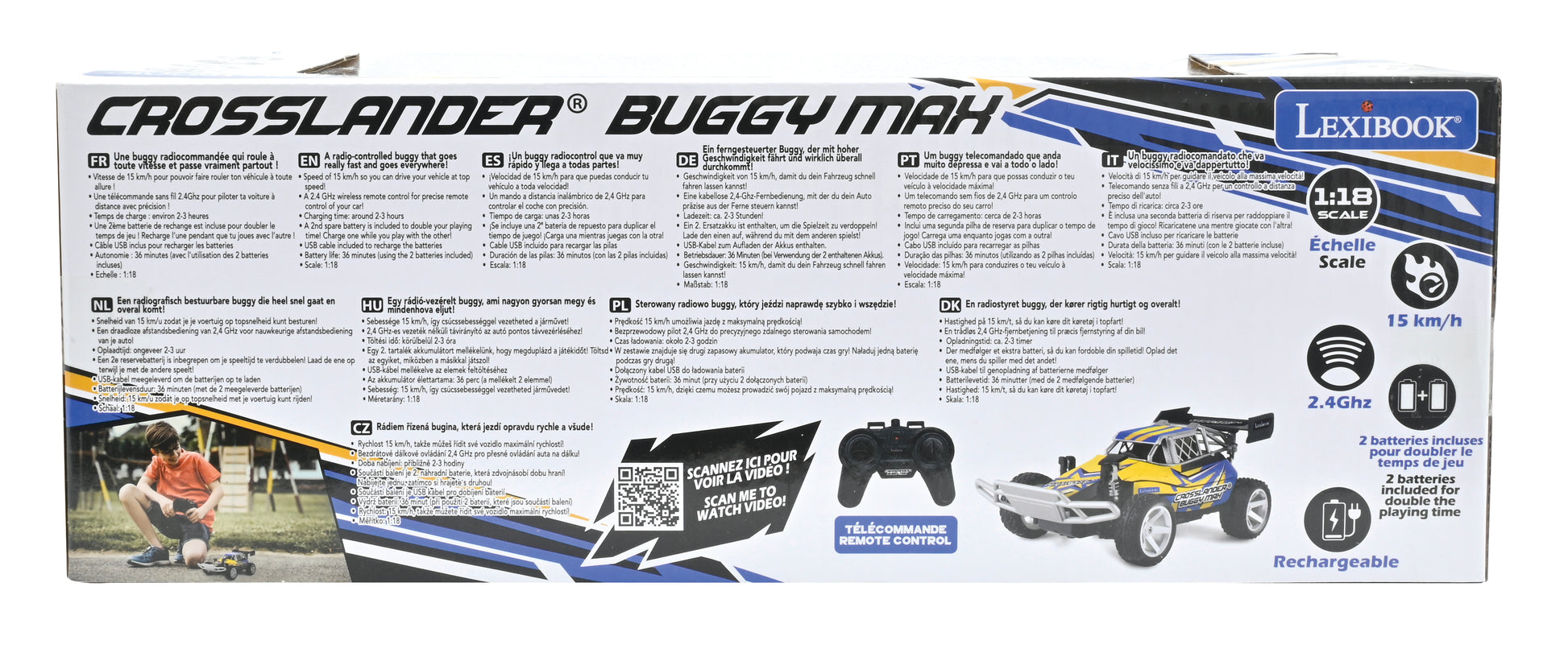 LEXIBOOK Crosslander® BUGGY MAX - Rechargeable Buggy Car with remote control