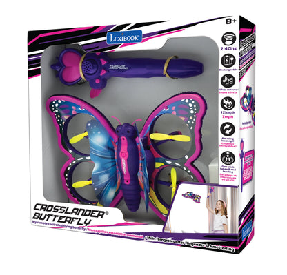 LEXIBOOK Crosslander Butterfly remote-controlled flying toy with pink and purple wings