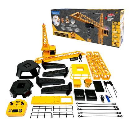 LEXIBOOK CROSSLANDER® PRO TOWER CRANE - Get busy on the building site with this large remote-controlled crane featuring dynamics sounds and effects!