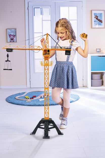 LEXIBOOK CROSSLANDER® PRO TOWER CRANE - Get busy on the building site with this large remote-controlled crane featuring dynamics sounds and effects!