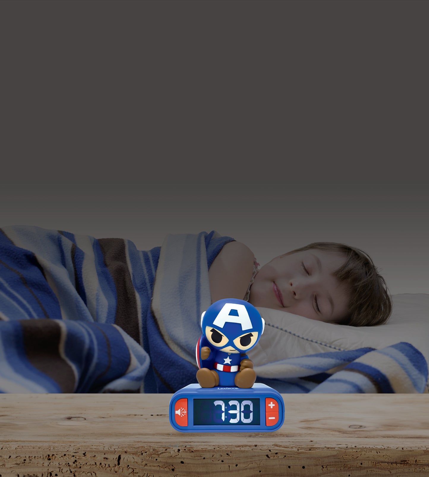 Captain America Night light Alarm Clock with sounds