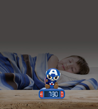 Captain America Night light Alarm Clock with sounds