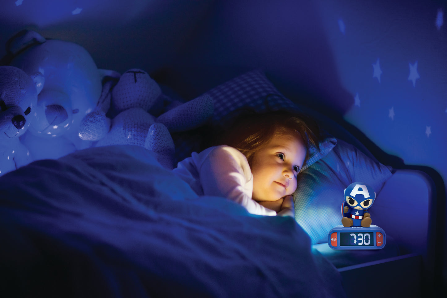 Captain America Night light Alarm Clock with sounds