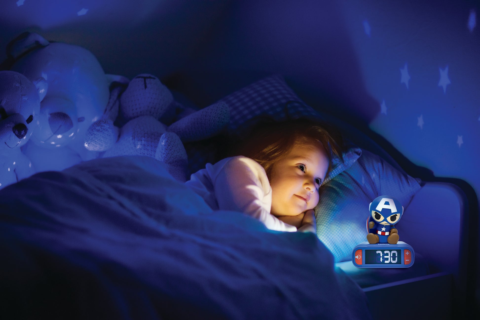 Captain America Night light Alarm Clock with sounds