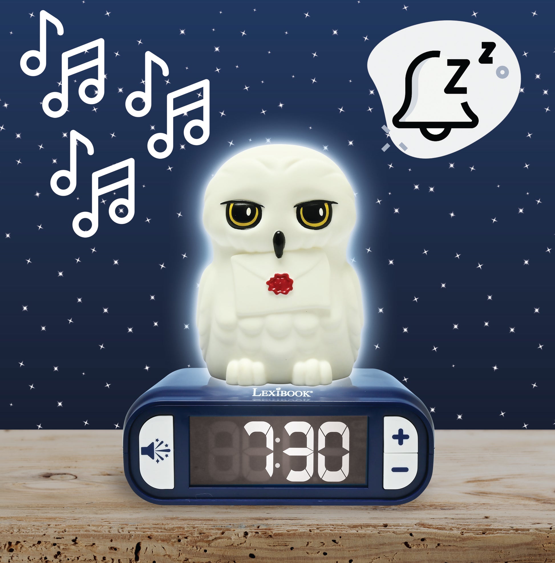 Hedwig Night light Alarm Clock with sounds