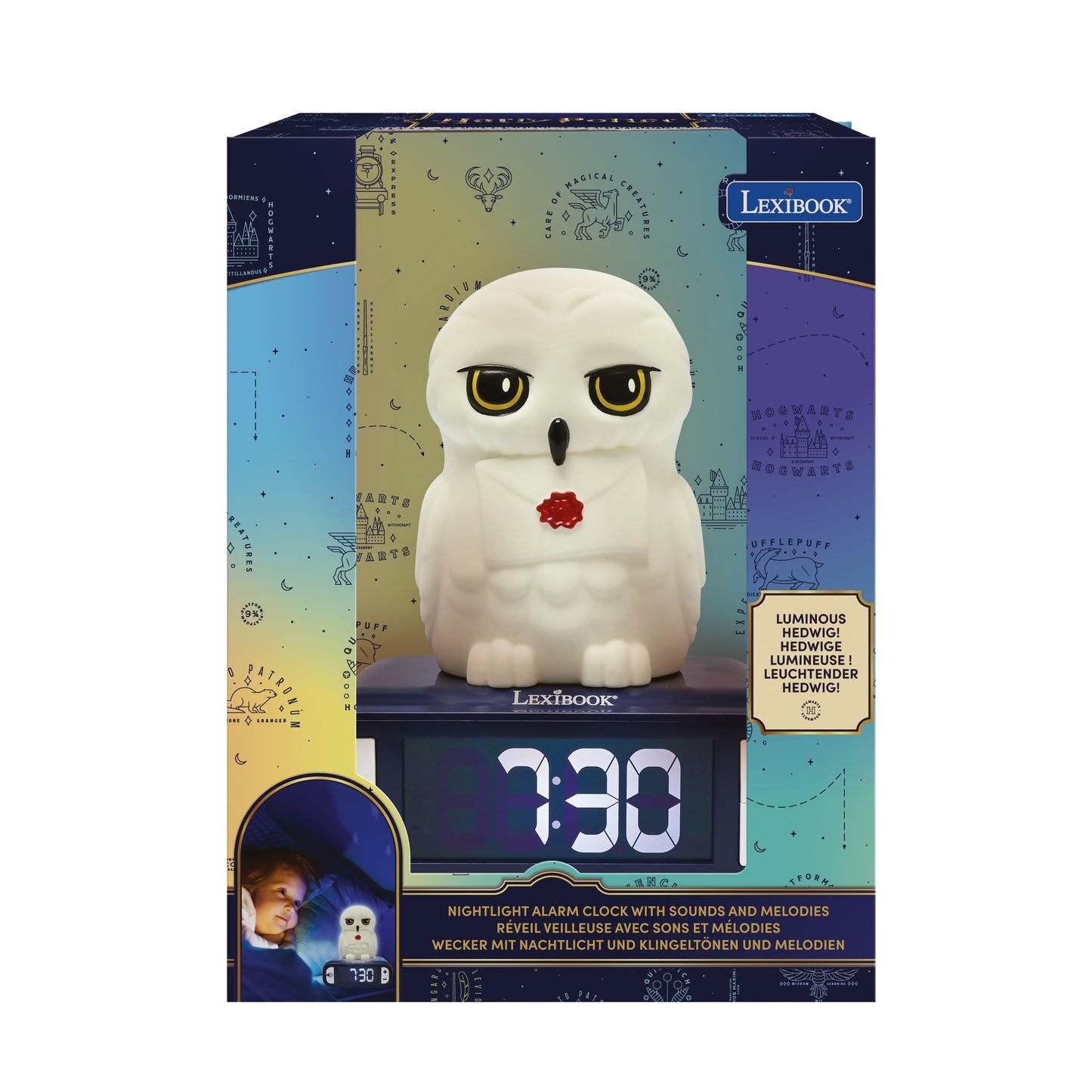 Hedwig Night light Alarm Clock with sounds