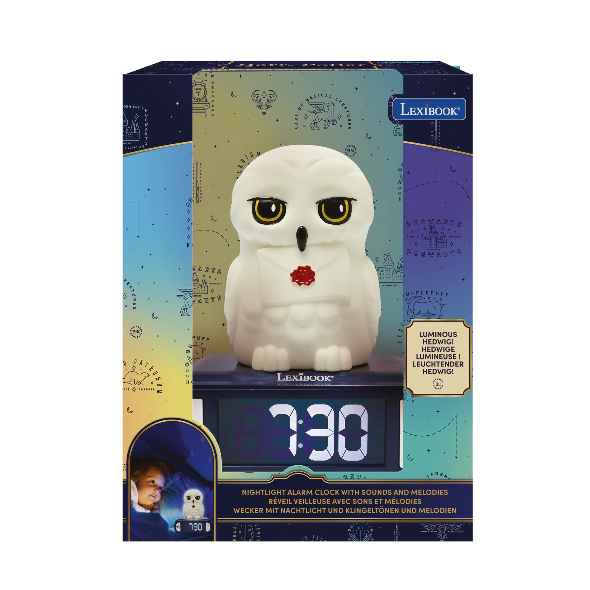 Hedwig Night light Alarm Clock with sounds