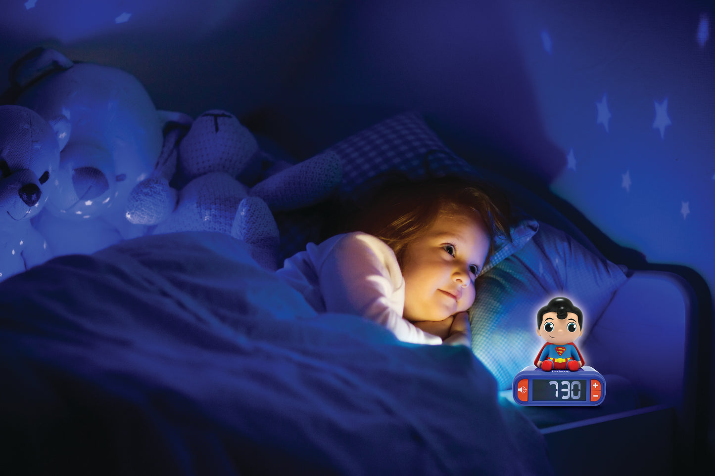 Superman Night light Alarm Clock with sounds