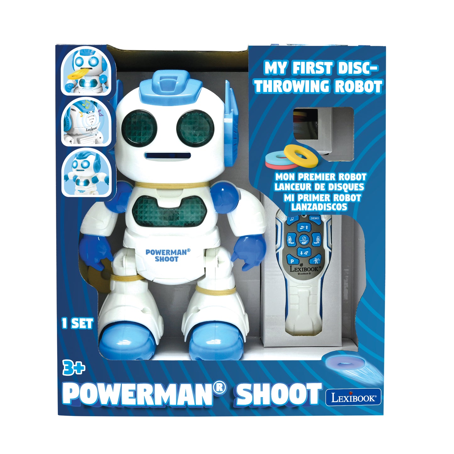 LEXIBOOK Powerman Shoot disc-throwing robot with remote control and foam discs