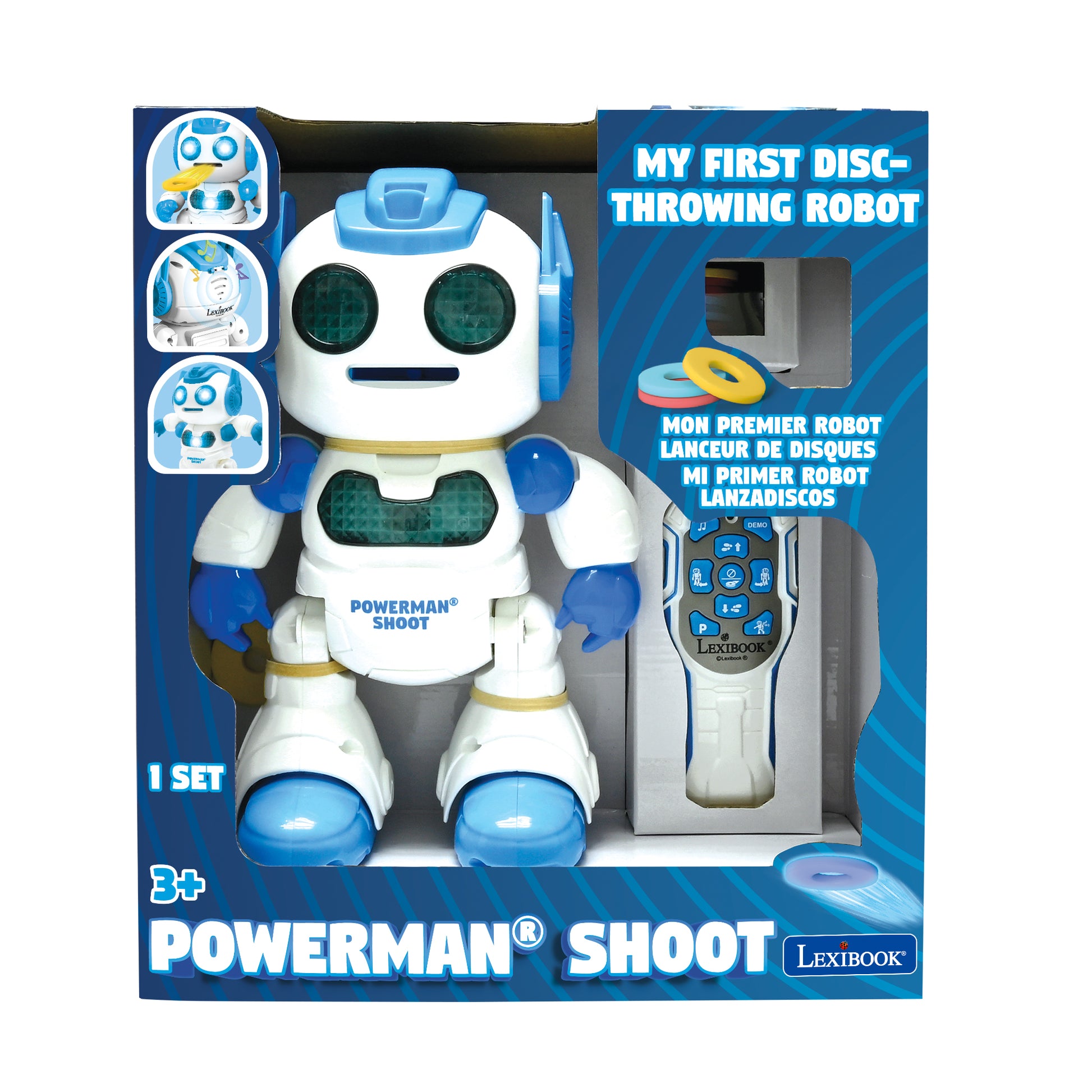 LEXIBOOK Powerman Shoot disc-throwing robot with remote control and foam discs